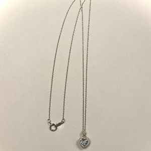 Jared’s Genuine Aquamarine White Gold Heart Pendant